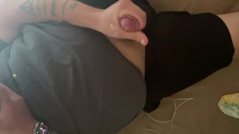 Blowing my load by barely stroking