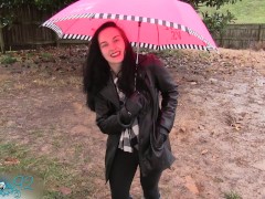 Leather Gloved Smoking In The Rain