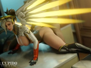 Mercy taken from behind on the Table Doggy [grand Cupido]( Overwatch )
