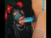 Preview 6 of Black Slut Sucks Candy off 10 inch Dick