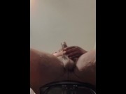 Preview 4 of Stroking my fat dick While she lays on bed and spreads ass for me