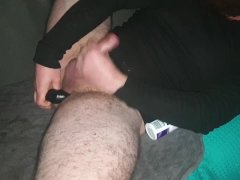 Jerking myself off with a cumshot and dildo in my ass