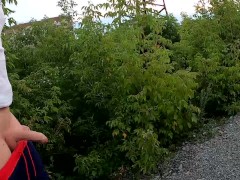 guy jerks off in extreme sports in the railway tracks