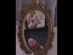 Cumming infront of the mirror