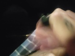 SoloTouch Close Up Uncut Jack Off and Cum in Car