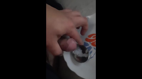 Cum in a spoon