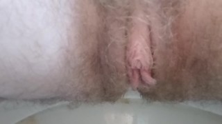 Quick piss with a hairy bussy