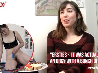 Ersties - Hairy Girl uses a Vibrator on her Pussy