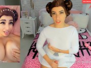 Preview 5 of Princess Leia from star wars cosplay dirty talking JOI jerk off instructions and ass fingering ANAL