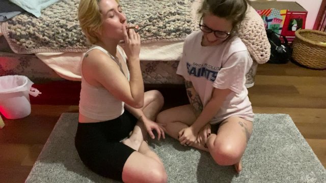 Two Girls Smoking And Making Out Naked