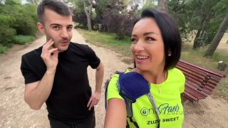 In Public Zuzu Sweet Fuck Athlete For Her Onlyfans Casting Facial