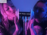 Preview 2 of SFW ASMR DOUBLE EARGASM - PASTEL ROSIE - Sensual Binaural Ear Eating - Egirl Amateur Wet Ear Licking