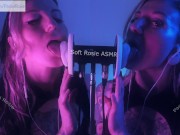 Preview 6 of SFW ASMR DOUBLE EARGASM - PASTEL ROSIE - Sensual Binaural Ear Eating - Egirl Amateur Wet Ear Licking