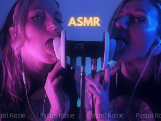 SFW ASMR DOUBLE EARGASM-パステルロージー-官能的なバイノーラルイヤーイーティング-Egirlアマチュアウェットイヤー舐め