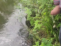 Pissing in the sacred spot by the river