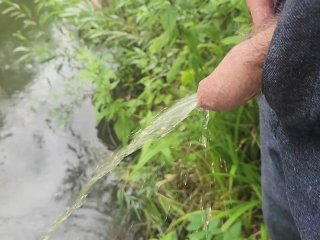 piss, river, amateur, small dick