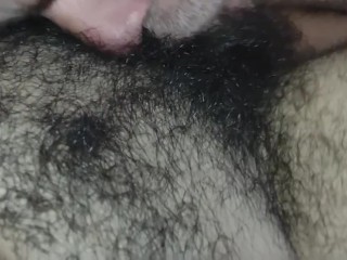 Moaning with my Hairy Cock being Pull