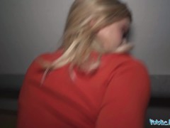 Public Agent Hot blonde is caught pissing in the woods and takes cash for sex with big cock