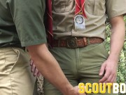 Preview 3 of ScoutBoys Sexy DILF Scoutmaster barebacks twink in forest