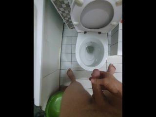 orgasm, solo male, toilet cam, piss cum