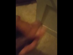 Nutted behind dem people door