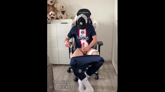 Twink boy cum in sportswear