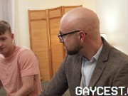 Preview 6 of Gaycest DILF professor uses large dildo on stepsons hole