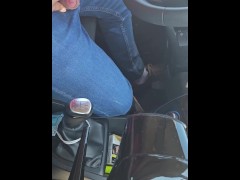 Milf Angelssex32 Stroking cock while driving in thight high stripper boots high heels perfect girl