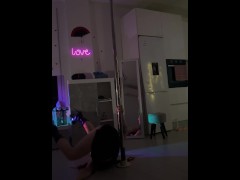 Exotic hot pole dance wearing high heels 💋
