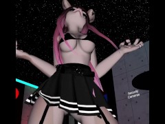 Furry Girl Upskirt dancing in a thong (VR Vtuber)