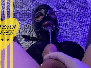 Mistress Assist SISSY Slut to SELF PEE in her Mouth!