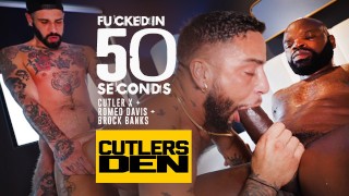 Geneukt in 50 seconden met Cutler en Romeo om de beurt in Brock Banks voor Cutler's Den