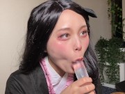 Preview 2 of Japanese otaku girl masturbates in N*zuko costume.💕hentai