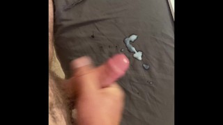 Jerking with toy and cumming with porno film