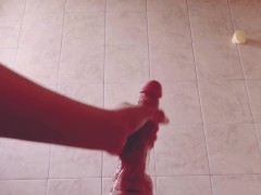 22cmディルドでお風呂場オナニー、ローション手コキ、後背騎乗位風、ガニ股アクメする変態 - Screenshot 6 of 16 - Cumshot
