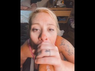 vertical video, hot blonde, anal orgasm, blowjob