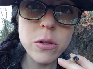 nerdy girl glasses, nerdy faery, public, hiking