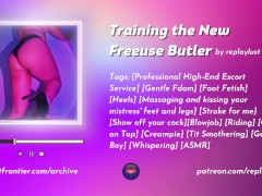 Gentle Fdom Trains the New Freeuse Butler with Her Thighs