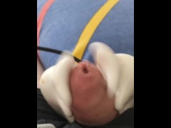 Slippery cum covered cock