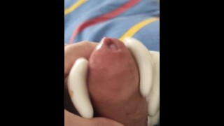 Bite couverte de sperme glissante