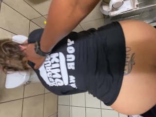bbw white girl, creampie, country tweaker, public restroom fuck