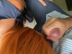 Blowjob at my desk in the office and doggy-style. My secretary loves to such and cum on her ass