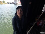Preview 4 of Italian girl cheats on her boyfriend and fucked in anal on a public boat by 2 strangers !!!