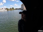 Preview 5 of Italian girl cheats on her boyfriend and fucked in anal on a public boat by 2 strangers !!!