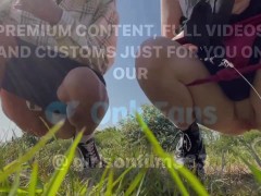 Desperate 18 year old girls peeing in public