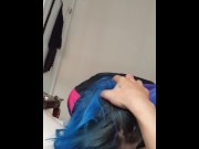 Preview 6 of tiny emo slut deep throats big dick and gets tight pussy fucked