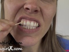 Do I have something in my teeth? (Eating Fetish