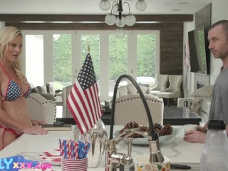 Full Video - FAMILYXXX - Horny Big Tits Stepmom Gets 4th of July Fireworks in Her Pussy (Sydney Hail) | Pornhub