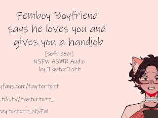 soft dom, femboy handjob, erotic audio for men, voiced hentai joi