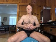 Preview 1 of Fit Mature Male Exhibitionist Strips and Cums While Answering Sex Questions